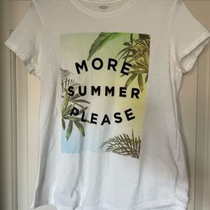More Summer Please white graphic tee with palm trees by Old Navy